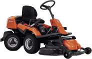 Produktbild: Husqvarna Rider R 214T Aufsitzmäher in Orange-Schwarz mit Mähdeck