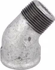 Produktbild: Winkelstück Nr. 121 45 ° Innengewinde zöllig, Außengewinde zöllig, Temperguss, verzinkt, Profec