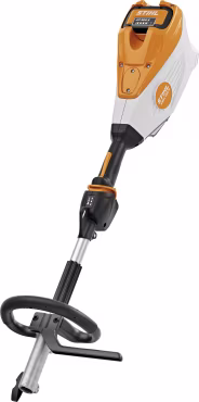 Produktbild: STIHL Akku-Kombimotor KMA 135 R in Orange-Grau mit Akku und Zweihandgriff