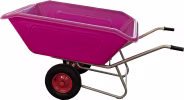 Produktbild: Growi® Schubkarre Compactkarre Sonderedition pink Mulde 350 l, PE (Polyethylen) 2-Rad