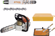 Set: STIHL Benzin-Kettensäge MS 261 C-M 3,0 kW (4,1 PS) Schienenlänge 40 cm, ohne Griffheizung, mit 2 Ketten, 2 Schienen