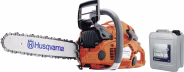 Produktbild: Husqvarna® Benzin-Kettensäge 555 3,1 kW (4,2 PS) Schienenlänge 45 cm, ohne Handschuhe, mit 1 Kette, Kettenöl