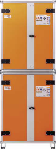 Produktbild: Cemo Akku-Lagerschrank 8/20 800 x 2.130 x 660 mm, 3 Rauchmelder, mit Füßen, für die Lagerung von Li-Ion-Akkus