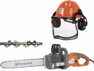 Produktbild: Husqvarna® Elektro-Kettensäge 420EL 2.000 W Schienenlänge 40 cm, mit 2 Ketten, Helm, 9672057-16