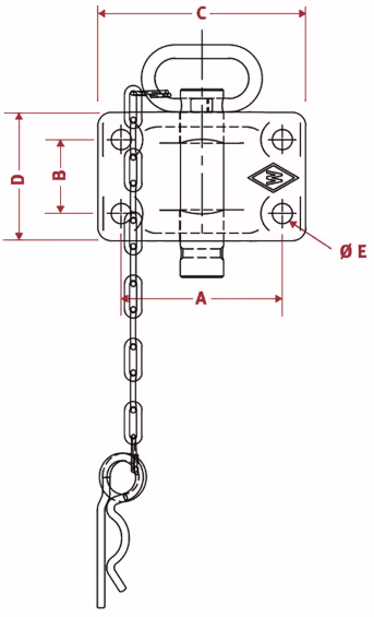 Technische Zeichnung: Walterscheid Zugmaul KU601/602/601NB3. mechanisch mit Flansch
