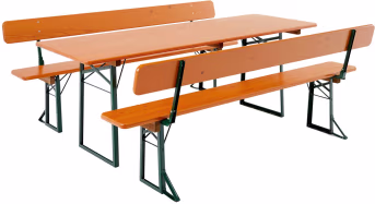 Produktbild: RUKU Bierzeltgarnitur, 220 cm, 75 cm breiter Tisch Kiefer 3-teilig, in verschiedenen Ausführungen