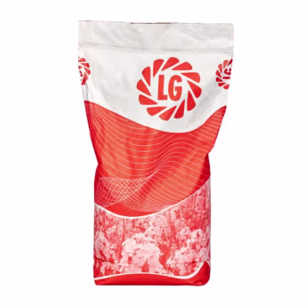 Produktbild: Winterraps Saatgut in weißer Verpackung mit rotem LG-Logo