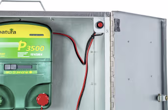 Produktbild: Patura Sicherheitsbox mit Verkabelung und Erdstab für Weidezaungerät 12 V