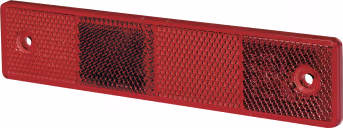 Produktbild: Hella® Rückstrahler rechteckig, rot, 180 x 40 x 6,5 mm, geschraubt, Bohrung, senkrecht