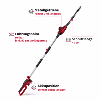 Lifestyle: EINHELL Power X-Change Akku-Stab-Heckenschere GC-HH 18/45 Li T-Solo
