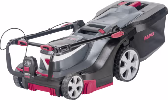 Produktbild: AL-KO Akku-Rasenmäher 382 Li Premium in Grau-Rot mit Grasfangkorb, Schnittbreite 38 cm