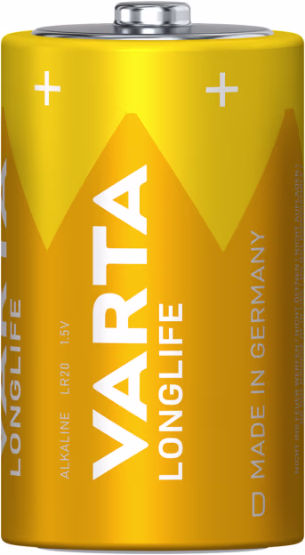 Produktbild: VARTA Batterie Alkaline Longlife D, LR20 1,5 V/15.800 mAh, 4 St. Folie