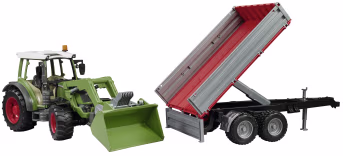 Produktbild: Bruder® Modell Fendt Traktor 211 Vario mit Frontlader und Bordwandanhänger 1:16