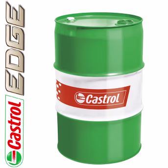 Produktbild: Castrol EDGE Motoröl im 208 Liter Fass, grün-weißes Metallfass mit rotem Markenaufdruck