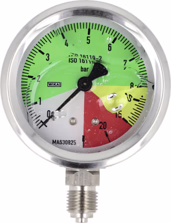 Produktbild: Agrotop Glyzerin-Manometer, Anschluss 1/4 AG unten, 0 bis 25 bar, flüssigdüngerfest