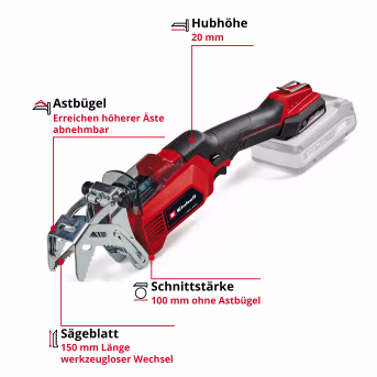 Produktbild: EINHELL Akku-Astsäge GE-GS 18/150 Li-Solo
