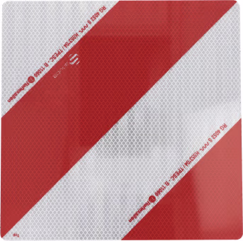 Produktbild: Warntafel Folie Typ 3 links/rechts 282 x 282 mm rot, weiß, beidseitig beklebt, ohne Beleuchtung, Stahl, verzinkt
