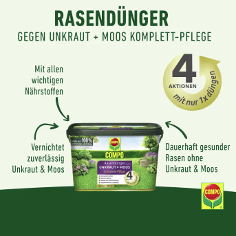 Produktbild: COMPO Rasendünger gegen Unkraut und Moos, 6 kg für 200 m²