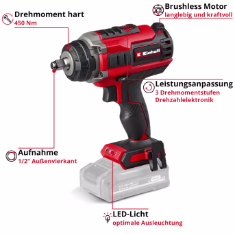 Produktbild: EINHELL Professional Akku-Schlagschrauber IMPAXXO 18/450