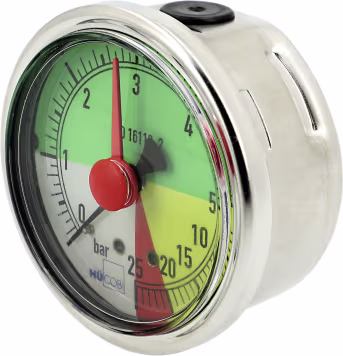 Produktbild: Hücobi Glyzerin-Manometer, Anschluss 1/4 hinten, 0 bis 25 bar, nicht flüssigdüngerfest