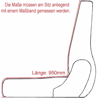 Technische Zeichnung: Sitzbezug Universal, Tweed, Breite Sitzpolster max. 550 mm, 1-teilig, gesticktes TECparts-Logo