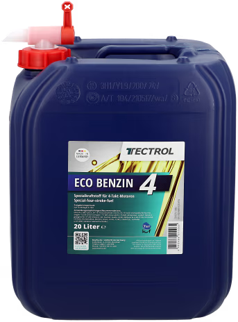 Produktbild: TECTROL ECO BENZIN 4 20l + Auslaufhahn Kanister Sonderkrafstoff, Gerätebenzin, Alkylatbenzin für 4-Takt-Motoren