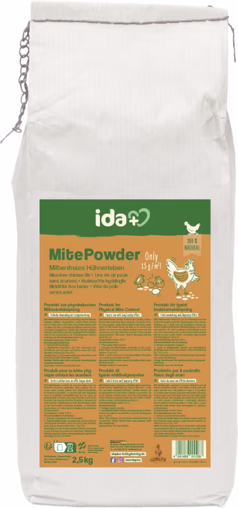 Produktbild: ida plus® Milbenpulver MitePowder 2.500 g für die Bekämpfung roter Vogelmilben und anderer kriechenden