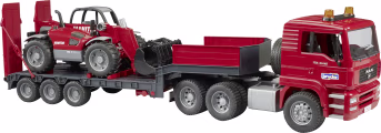 Produktbild: Bruder® Modell MAN TGA Tieflader mit Manitou Teleskoplader 1:16
