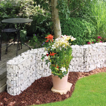 Lifestyle: bellissa U-Gabione 60 x 20 x 45 cm silber