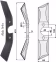 Technische Zeichnung: Industriehof® Rollspatenmesser links/rechts 410 x 65 x 9 mm Bohrung 13 mm für Direktsaatmaschine