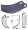 Produktbild: Industriehof® Fräsmesser links/rechts 210 x 98 x 6 mm, Bohrung 17 mm, für Agromet