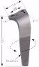 Technische Zeichnung: Industriehof® Kreiseleggenzinken 110 x 320 x 16 mm Duraface-Beschichtung, für Kreiselegge Kuhn