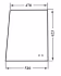 Technische Zeichnung: Seitenscheibe 623 x 470/510 x 5 mm links/rechts, klar, schiebbar, 2 Bohrungen