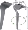 Technische Zeichnung: Kreiseleggenzinken links/rechts 100 x 335 x 12 mm für Maschio Kreiselegge