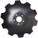 Technische Zeichnung: Industriehof® Eggenscheibe LK 128 mm, ZB 75 mm, gewölbt, gezahnt, flacher Ansatz, universal