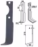 Technische Zeichnung: Industriehof® Fräsmesser links/rechts 215 x 48 x 4 mm, Bohrung 8,5 mm, für Agria