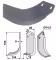 Produktbild: Industriehof® Fräsmesser links/rechts 195 x 80 x 8 mm, Bohrung 14,5 mm, für Celli