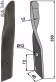 Technische Zeichnung: Industriehof® Rollspatenmesser links/rechts 350 x 40 x 12 mm Bohrung 12 mm für Dyna-Drive