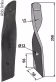 Technische Zeichnung: Industriehof® Rollspatenmesser links/rechts 350 x 50 x 12 mm Bohrung 12 mm für Dyna-Drive Jumbo