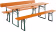 Produktbild: RUKU Bierzeltgarnitur, 220 cm, 50 cm breiter Tisch Kiefer 1 Tisch + 1 Bank mit + 1 Bank ohne Lehne 3-teilig
