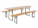 Produktbild: RUKU Bierzeltgarnitur, 220 cm, 50 cm breiter Tisch Kiefer 1 Tisch + 2 Bänke ohne Lehne 3-teilig