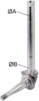 Produktbild: Achsschenkel links Länge 298,45 mm, für Ford New Holland 200, 300, 2000, 3000, 4000
