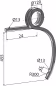 Technische Zeichnung: Industriehof® Schwergrubberstiel links/rechts, 455 x 25 x 25 mm, für universal
