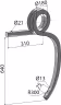 Technische Zeichnung: Industriehof® Schwergrubberstiel links/rechts, 680 x 40 x 40 mm, für universal