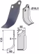 Technische Zeichnung: Fräsmesser 135 x 60 x 5 mm Bohrung 10,5 mm links/rechts für Agria Bodenfräse 1600, 2400, 2600