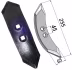Technische Zeichnung: Industriehof® Spurlockererschar 255 x 65 x 8 mm für Spurlockerzinken universal