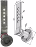 Technische Zeichnung: Industriehof® Scheibenlager mit Stiel Ø außen 110 mm, Lochkreis 86 mm
