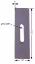 Technische Zeichnung: Industriehof® Abstreifer 170 x 50 x 5 mm, Bohrung 60 x 13 mm für Rabe Packerwalzen