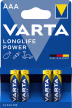 Produktbild: VARTA Batterie Alkaline Longlife Power AAA, Micro, LR03 1,5 V/1.220 mAh, 4 St. Blister