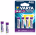Produktbild: VARTA Batterie Lithium Ultra AAA, Micro, LR03 1,5 V/1.100 mAh, 4 St. Blister
